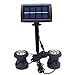 RivenAn Waterproof Solar Energy Powered 12 LED Spotlight with 2 Submersible Lamps for Outdoor Garden Pool Pond Spot Lamp Light, White