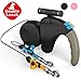 Double Retractable Dog Leash LED Flashlight 360°Tangle-Free Dual Doggie Pet Leash for Walking 2 Dogs Up to 50lbs Each,10ft Reflective Polyester Ribbon,One-Handed Brake,Pause,Lock- Black