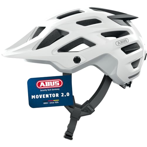 ABUS MTB-Helm Moventor 2.0 - komfortabler Fahrradhelm fürs Gelände - All-Mountain-Helm - für Damen und Herren - Weiß Matt, L