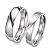INBLUE Personalized Promise Rings Engraving Name Date Custom Rings for Men Women Boyfriend Girlfriend Couples Stainless Steel Jewelry Engagement Wedding Bands Sets for Him & Her (mne494-2-7)