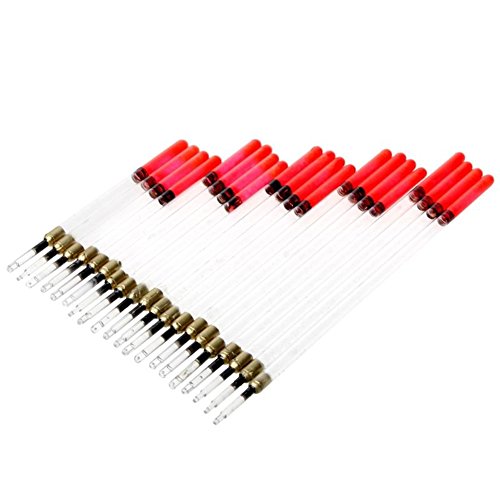 Alamana 20Pcs Fishing Float Plastic Lightweight Waggler Fishing Bobbers Tubes Stem Kits Tackle Accessories