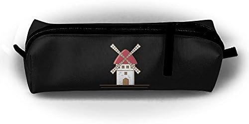 Huibjib Windmill Castal Hoses Children Boys Zipper Pen Bag Cosmetic Bags Unisex Cylindrical Purse