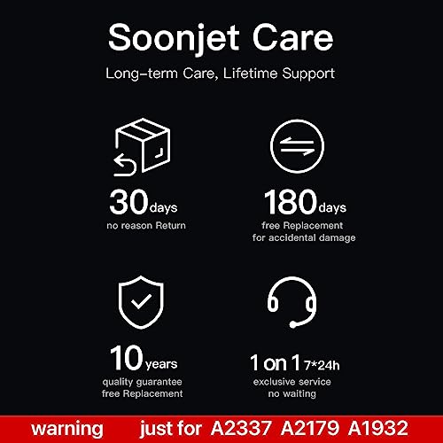 Soonjet Invisible Armor Compatible for MacBook Air 13 inch Case M1 2020 2019 2018 [Sturdy & Durable] [ Shockproof Protector ] Protective Hard Shell Cover for Laptop A2337 A2179 A1932 - Matte Clear