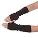 Flammi Women's Girls' Fingerless Arm Warmers Gloves Knit Thumb Hole Gloves (Coffee)