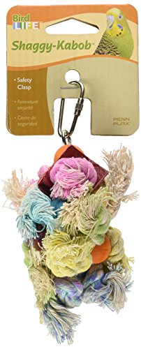 Penn Plax Shaggy Kabob Bird Toy, Small