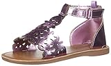 OshKosh B'Gosh Girls' Winnie Metallic Flower T-Strap Sandal, Purple, 10 M US Toddler