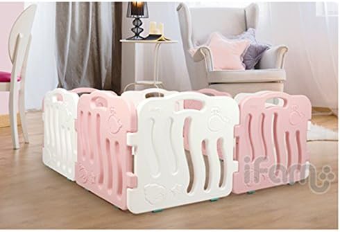 iFAM Shell BabyRoom Playard Playpen 8 Panels Set (Pink 4ea + White 4ea)