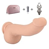 XBB 8.74 inch Big Dildo Liquid Silicone Realistic Dick Kit with Suction…