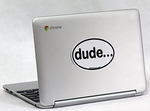Dude... Oval Vinyl Sticker. Style your laptop, car or gear with this great laptop sticker or bumper sticker. Amazing dude sticker.