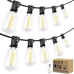 Outdoor String Lights 80ft ST38 Outdoor Lights with