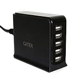 Cater 60W 5-Port Usb IQ charger Desktop Charger Charging Station PowerPort 5 for iPhone 7 / 6s / Plus, iPad Pro / Air 2 / mini, Galaxy S7 / S6 / Edge / Plus, Note 5 / 4, LG, Nexus, HTC and More
