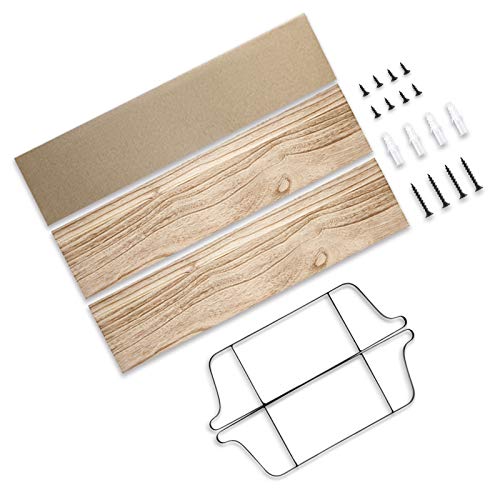 Rustic Floating Shelves, 2 Tier Floating Shelves Decorative Wall Mounted Storage Shelves for Living, Dining Room, Office, Wood Wall Shelf with Metal Brackets, Floating Shelves for Wall