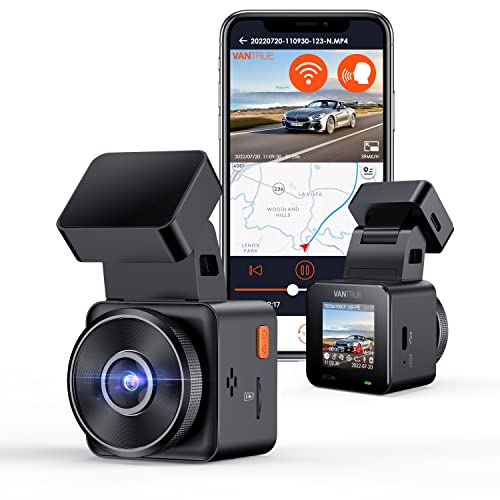 VANTRUE E1 Lite 1080P Mini WiFi GPS Dash Cam, APP Control and English Voice Command, Front with HDR, 1.54 Inch IPS 30fps, Hidden Night, 160° Night, 24 Hour Parking, G-Sensor, Loop, Max 512GB