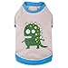 Blueberry Pet Alien The Dinosaur Cotton Dog T Shirt in Grey, Back Length 14