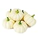 Peicees 6 Realistic Fall Harvest Small Beige Mini Artificial Pumpkins for Halloween, Fall and Thanksgiving Decorating