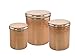 KOVOT Set of 3 Copper Plated Stainless Steel Nesting Canisters With Lids