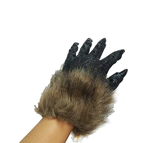XY Fancy Unisex Brown Hairy Wolf Claw Gloves Werewolf Hands for Cosplay Costume Party Halloween Masquerade Party