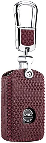Tucool Racing Remote Car Key Case Leather Car Key Cover Holder Top Layer Leather Key Bag Wallet (Red, 2S)