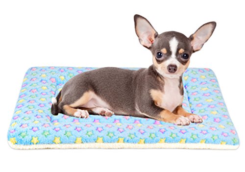 Mora Pets Ultra Soft Pet (Dog/Cat) Bed Mat with Cute Prints | Reversible Fleece Dog Crate Kennel Pad | Machine Washable Pet Bed Liner (22-Inch, Blue) - Thumbnail 7