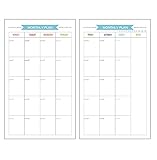 Chris-Wang 2 Sets Monthly Plan Refills Inserts Loose Leaf Filler Paper Pages for 6-Holes Binder/Journal/Dairy/Day Planner/Notebook, Track Chores, Tasks and Appointments, A6 Size (40 Sheets/Set)