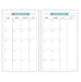 Chris-Wang 2 Sets Monthly Plan Refills Inserts Loose Leaf Filler Paper Pages for 6-Holes Binder/Journal/Dairy/Day Planner/Notebook, Track Chores, Tasks and Appointments, A6 Size (40 Sheets/Set)