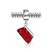 Dangle Red Clutch Purse Pocketbook Hand Bag Charm Bead For Women For Teens 925 Sterling Silver Fits European Bracelet