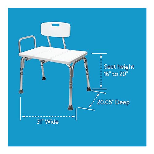 Carex Bathtub Transfer Bench Shower Bench and Bath Bench with Height