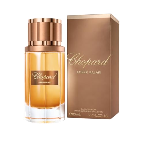 Chopard Amber Malaki 80 ml – Eau de Parfum für Männer – Würziges Amber Duft – Warme Noten von Amber, Orangenblüte, Papyrusholz und Vanille Bourbon – Transparenter Glasflakon