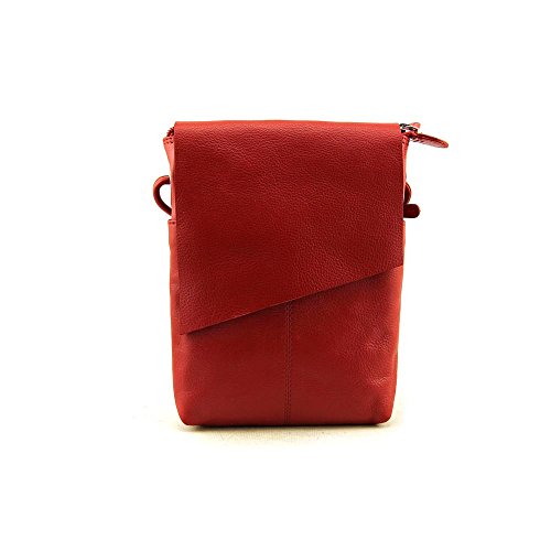 ili New York 6647 Leather Mini Sac Flap Crossbody (Red)