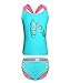 Belloo Kids Girls Swimsuits, Two Pieces Tankini Swimsuit, Lightblue, Size 14-16