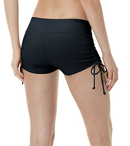 image for TSLA TM-FSB04-BLK_2X-Large Women's Shirring Tankini Shorts Swimsuit Qu