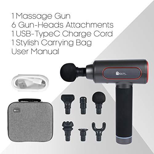 Pistola de Masaje, Masajeador de Percusión de Tejido Profundo Alivio del Dolor Muscular, Recuperación Muscular Después de Actividades Deportivas, Masajeador Profesional, Silencioso y Portátil