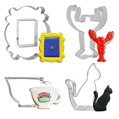 5 PCS Friends TV Show Cookie Cutter Set Door Frame Lobster Cat Coffee