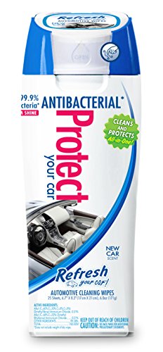 Refresh Your Car 63202 Automotive Antibacterial New Car Scent Protect Wipes, 25 Count