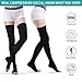 Open Toe Compression Stockings Women Men, Thigh-High Firm Support 20-30 mmHg Graduated Compression Socks - Moderate Toeless Medical Support Hose Swelling Varicose Veins Edema (Black, X-Large)