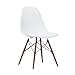 Poly and Bark Vortex Modern Mid-Century Side Chair with Wooden Walnut Legs for Kitchen, Living Room and Dining Room, White