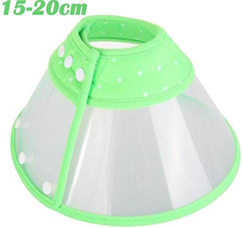 Fukua 4 Colors for Anti-bite Pet Supplies Surgery Wound Healing Cat Dog Health Cat Collar Protection Cover Neck Cone Recovery Collar(S,Green)