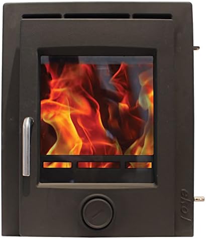 Ekol Inset 8kW Matt Black Wood Burning - Multi Fuel DEFRA Approved Stove [Energy Class A]