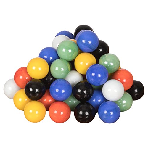 Marbles for Chinese Checkers, Set of 60, 6 Colors, 10 Marbles for Each Color, Includes Velvet Drawstring Pouch