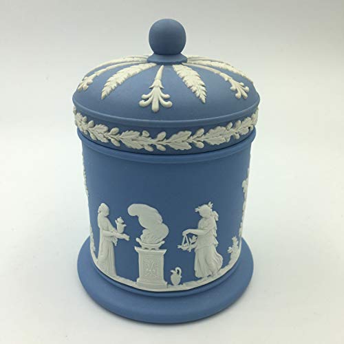 2 VINTAGE+WEDGWOOD+JASPERWARE+CONTAINER+TOBACCO