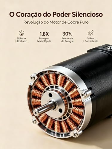 GODREAM Moedor de Café Elétrico Portátil, com Lâminas Cônicas em Liga Cerâmica, 38 Níveis de Moagem Ajustáveis, Sem Fio e Recarregável, Ideal para Casa, Viagens e Camping, com Escova de Limpeza