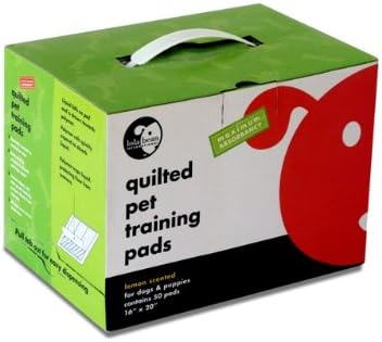 Lola Bean International 22-Inch by 22-Inch Quilted Pet Training Pads, Lemon Scent, 50 Count
