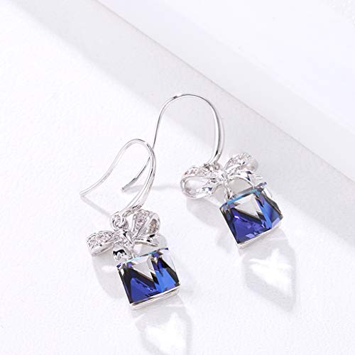 CJH Crystal Earrings Female Simple Sugar Earrings Temperament Personality Ear Hook Jewelry Blue