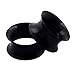 Qmcandy 1 Pair Black Thin Silicone Flexible Ear Skin Hollow Tunnels Plugs Earlets Piercing 9/16 inch