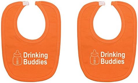 Milk Drinking Buddies Twin Set Unisex Newborn Baby Soft 100% Cotton Bibs