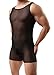 Winday Men's One Piece Stretch Mesh Lingerie Bodywear Suit Underwear Tights Leotard 1-pack Black1 XL/US L
