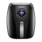 Habor Air Fryer, 4 Quart Hot Air Fryers Oven w/Programmable 7 Cook Presets for Air Frying, Roasting, Baking & Broiling, 1400W Air Cooker w/LED Touch Screen, Non-Stick Frying Pot