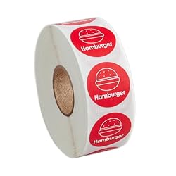 1000 Stickers/Roll Hamburger Permanent 1 Inch Label