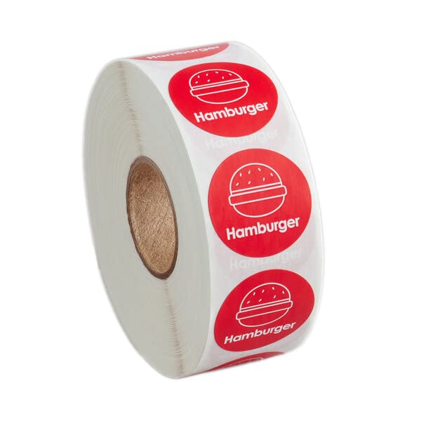 1000 Stickers/Roll Hamburger Permanent 1 Inch Label
