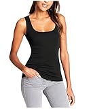 Glamorstar Women's Tank Tops Stretch Round Neck Workout Exercise Yoga Vest Camisole